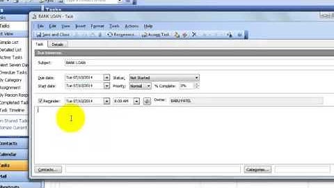 GTU CCC Practical Exam Video 6 How to set Reminder in Outlook 2003