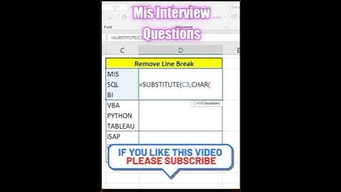 REMOVE LINE BREAK / MIS INTERVIEW QUESTIONS#excel #shorts