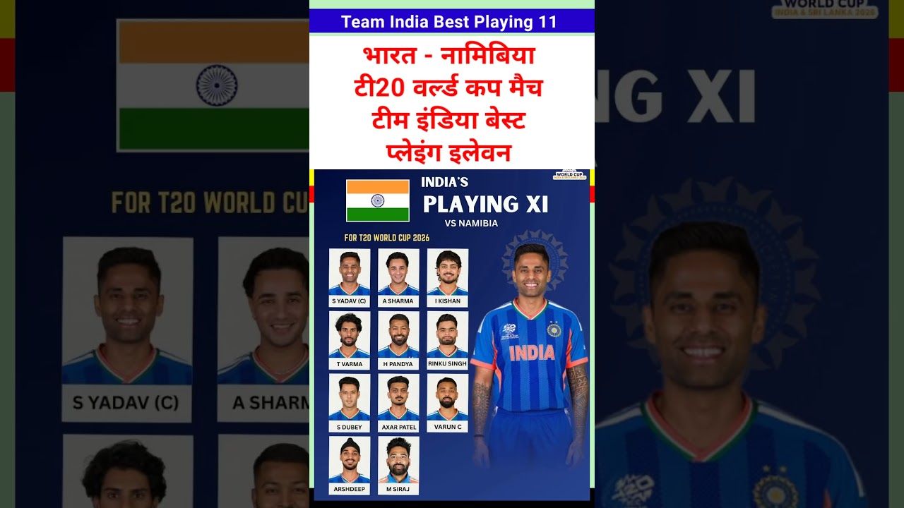 India vs Namibia Match Best Playing 11 T20 World Cup 2026 