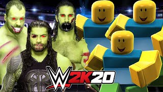In this episode of wwe 2k20 we have the undead shield back with roman
reigns, dean ambrose and seth rollins vs roblox noobs! #wwe #wwe2k20
#superg...
