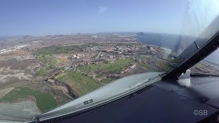 Tenerife South Airport, TFS/GCTS, Canary Islands: Approach and landing runway 07, Cockpit view