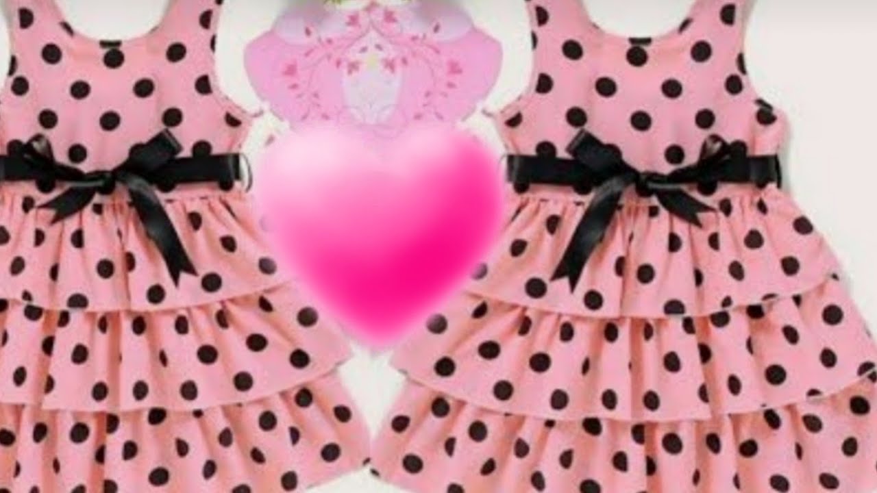 تفصيل فستان طفله طبقات بكشكشه مقاس 3ألى 4سنوات