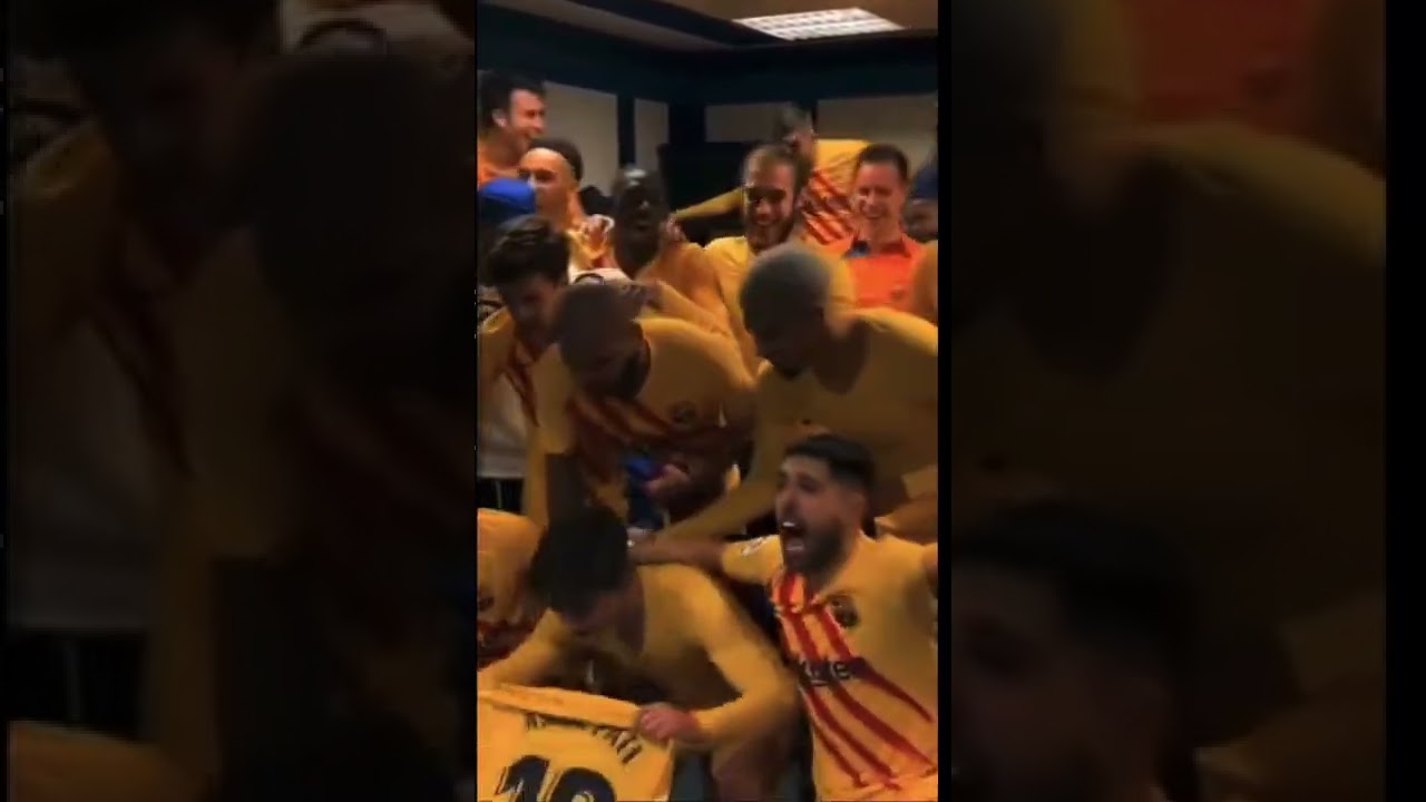 Barcelona In Dressing room after Madrid Win❤️💙 