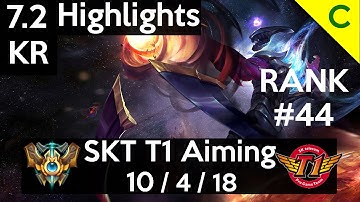 7.2 Highlights SKT T1 Aiming (Varus) 10-4-18 New Korean Varus Build