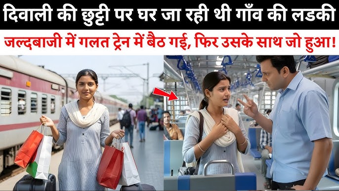 दिवाली की छुट्टी पर घर जा रही थी गाँव की लडकी… जल्दबाजी में गलत ट्रेन में  बैठ गई, फिर जो हुआ!