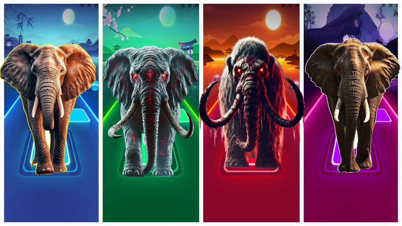 Funny Elephant 🐘 vs Zombie Elephant 🐘 vs Zombie Mammoth 🦣 vs Funny Mammoth 🦣 | DjWildHop 
