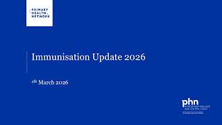 Immunisation Update 2026