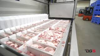 DGS Processing Solutions - Vertical platefreezer filling