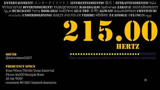 215 Hz 1 Hz Interval Sine Pure Tone Frequency 441000 Sample Stereo