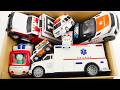 たくさんの救急車ミニカーが走る！坂道走行 ライト＆サウンド☆Lots of miniature ambulances running! Hill driving, lights & sounds☆