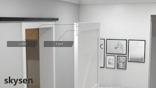 skysen 6.6FT Heavy Duty Sliding Barn Door Hardware Single Track Bypass Double Door Kit Black Reviews
