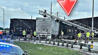 Train vs Truck Knocks Down Signals in Accident