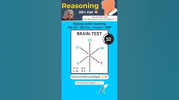 Missing Number Reasoning Short tricks For SSC GD  | TEST YOUR BRAIN #reasoning #ssccgl #sscgd #WBP