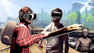 Building a Raft in VR to Escape!  The Forest VR Gameplay