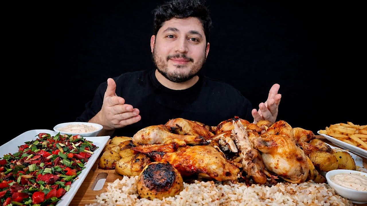 Crispy Chicken & Rice Plate Feast! 🍗🍚🥗