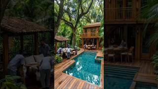 building a Villa in jungle #forest #jungle #home #house #comedy #facts #funny 🤯☺️ #villa #villalife