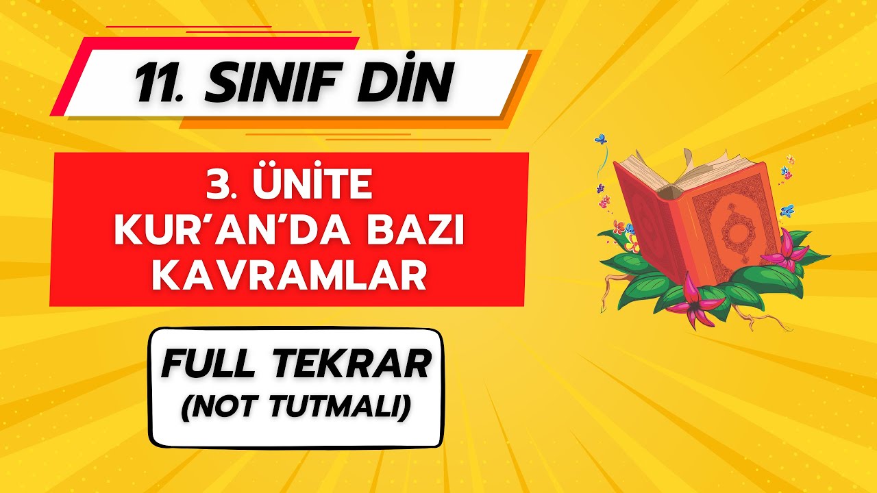 KUR'AN'DA BAZI KAVRAMLAR (3. ÜNİTE FULL TEKRAR) | 11. SINIF DİN KÜLTÜRÜ