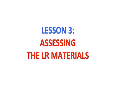 LDM2 Module 3B Lesson 3: Using The Rapid Assessment Of Learning Resources Tool