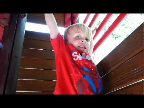 Toren hanging on bars at Busch Gardens