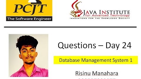 Questions set 24 | Database Management System | Java Institute | Risinu Manahara