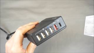 USB Type-C+QC2.0付き6ポート急速充電器