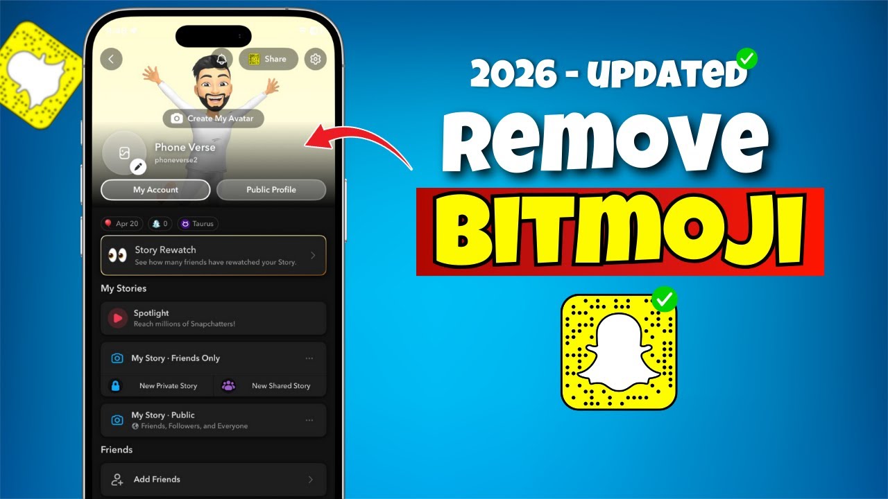 How to remove bitmoji from snapchat new update || how to delete bitmoji ...