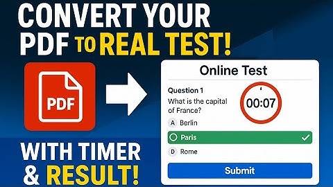 Convert PDF Mock Test into Real Online Quiz | Add Timer, Result & Marking System (HTML Tutorial)