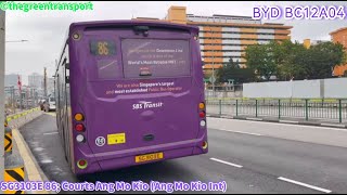 ⁴ᴷ⁶⁰ [SBS Transit] BYD BC12A04; SG3103E - Service 86