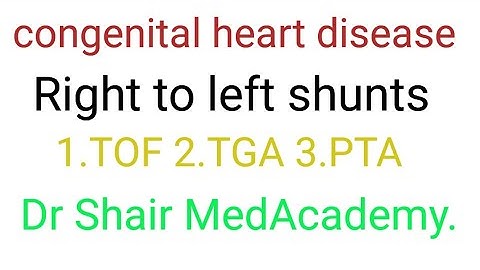 Tetrology of fallot/transposition of great artries/right to left shunts