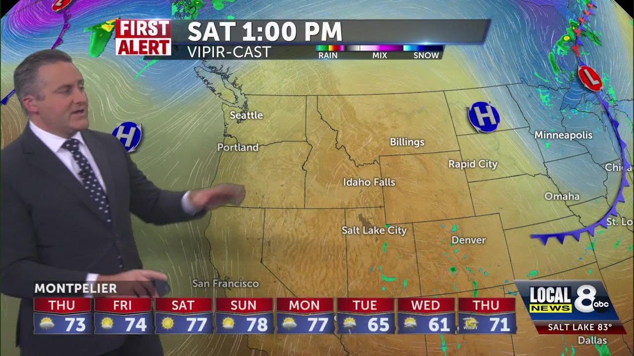 Clearing skies with slightly cooler temperatures for Thursday - YouTube