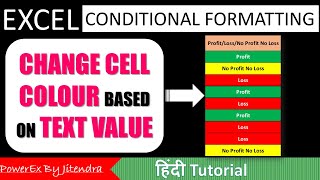 Conditional Formatting in Excel (Hindi) | Changing Cell Colour Based on Text