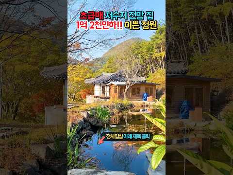 저수지 전망과 <strong>일본식</strong> 연못!! 오랜 수령의 정원수 한옥 전원주택 매매 급매물 #shorts