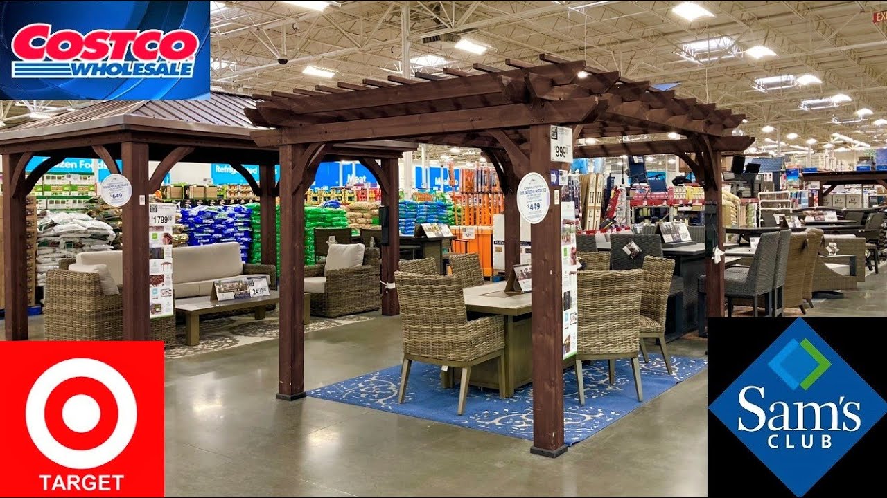 SAM'S CLUB COSTCO TARGET PATIO FURNITURE GAZEBOS CHAIRS SHOP WITH ME