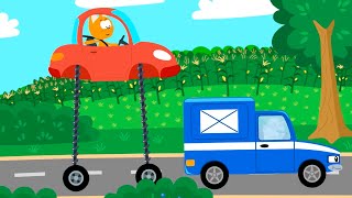 A Traffic Jam | Meow Meow Kitty and magic garage | Cartoons with cars for kids and toddlers