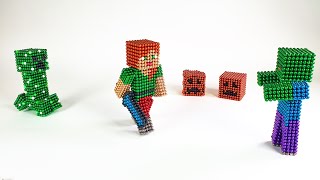 Майнкрафт Alex VS Monster Магнит VS Creeper & Zombie (Stop Motion)