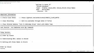 Oracle Database Session 14