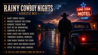 Rainy Cowboy Nights Acoustic Mix 🌧️ Relaxing Country Music & Western Highway Vibes
