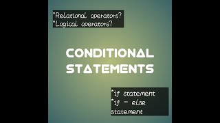 CONDITIONAL STATEMENTS | IN URDU