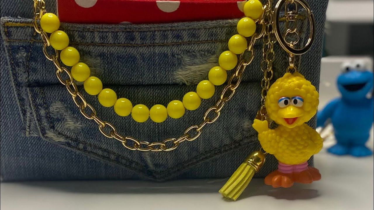 I Turned a $1.25 Dollar Tree Toy Into a Bag Charm (Big Bird DIY)