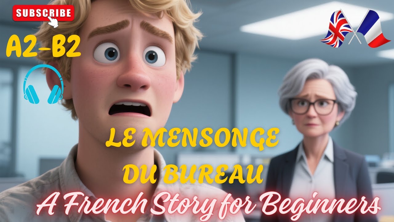 Learn French with this Slow Story for Beginners and Intermediates (A2-B2) Le Mensonge du Bureau