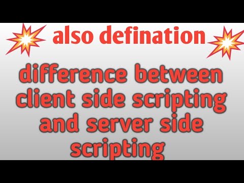 difference between client side scripting and server side scripting # ...