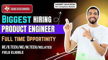 Texas is hiring for product Engineer || Apply Now