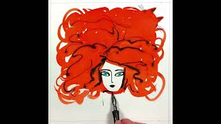 How to Use Watercolor and India Ink Loose Portrait with Cat @terryrunyan