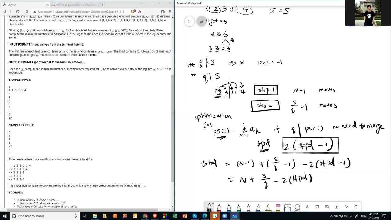 USACO 2022 February Contest, Platinum, Problem 2. Sleeping in Class