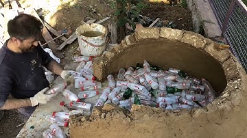 taş fırın yapımı cam dolumu