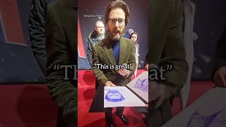 Chris' reaction seeing a portrait of himself 👏🏻 #chrisevans #captainamerica
