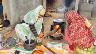 सर्दियो की कपकपाती शाम 4:00 बजे तैयारी शुरू❣️village winter dinner routine ll Homemade chole bhature