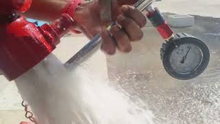 Pitot tube testing for fire hydrant . 