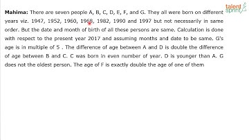Linear Arrangement | Advanced Example - 8 | Reasoning Ability | TalentSprint Aptitude Prep