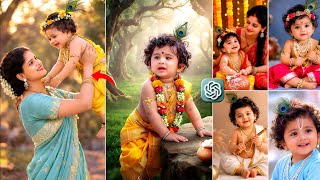 Baby Krishna AI Photo Editing 🔥 | Trending Baby Krishna Look Photo Editing Prompt | ChatGPT AI screenshot 4